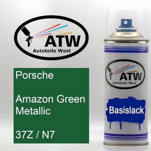 Porsche, Amazon Green Metallic, 37Z / N7: 400ml Sprühdose, von ATW Autoteile West.